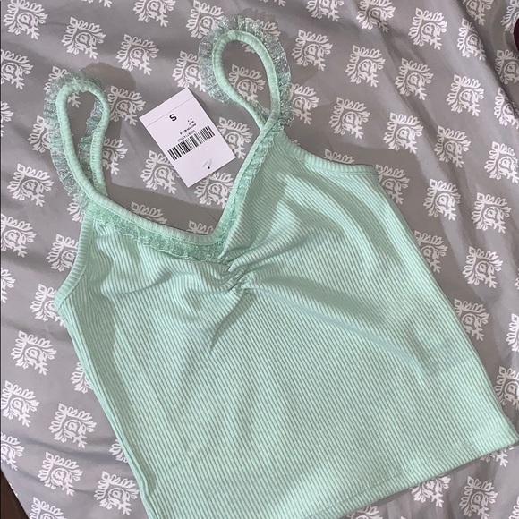 F21 Organza Ribbed Knit Cami Mint (sold out!) - Picture 3 of 4